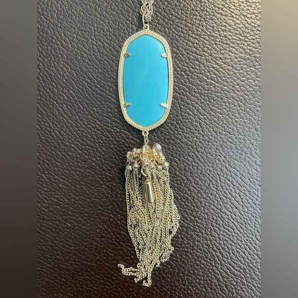 100% AUTHENTIC KENDRA SCOTT RAYNE TURQUOISE NECKLACE - Picture 3 of 6